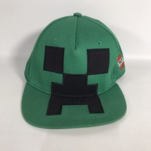 Minecraft Creeper Mob Snapback Baseball Hat Official Video Game Green Black TNT - £7.98 GBP