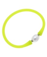 Bali Freshwater Pearl Silicone Bracelet Neon Yellow - $29.58 CAD