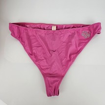 Cacique Pink Thong Panties Rhinestone Flower On Hip Plus Size 18/20 - £17.78 GBP