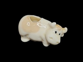 Cow Bull Vintage Toothpick Holder Planter Guernsey White Brown Spots Bon... - $287.42 MXN