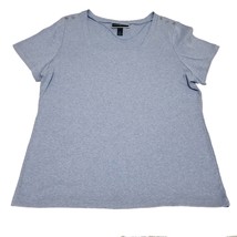 Karen Scott Square-Neck T-Shirt Light Blue Heather XLarge - £16.68 GBP