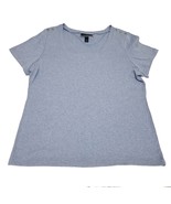 Karen Scott Square-Neck T-Shirt Light Blue Heather XLarge - £16.38 GBP