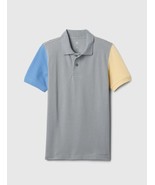 New Gap Kids Boy Polo Short Sleeve Gray Colorblock 10 14 16 Cotton - £15.74 GBP