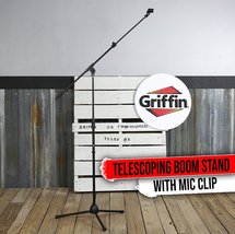Microphone Stand with Telescoping Boom and Mic Clip Package by GRIFFIN -... - £25.31 GBP
