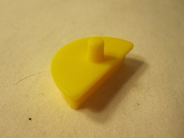 1990 MB Travel Games - Perfection game piece: Yellow Puzzle Shape #12 - $1.50