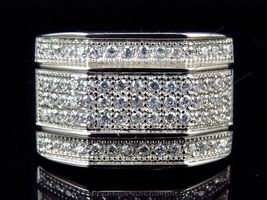 Men&#39;s 14K White Gold FN Diamond 1.70 Ct Engagement Wedding Hip Pink Wedding Band - £86.52 GBP
