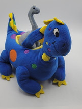 Dinosaur Plush Easter Basket  Bucket Blue &amp; Small Friend Dino Aurora Gray Toy - £19.97 GBP