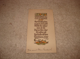  Antique 1920s California Christmas Card Rare - £31.13 GBP