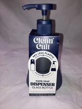 3 Pack Cleancult Liquid Hand Soap Glass Dispenser ~ Blue And Grey - £6.84 GBP