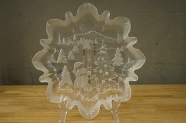 Mikasa Walther Glass Crystal Clear Glass Plate Germany Christmas Star Child Tree - $24.64