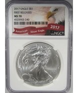 2017 Silver Eagle NGC MS70 Certified Coin AK65 - £45.60 GBP