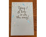 Baby Shower Boy Greeting Card W Envelope &quot;Yah A Boy Is On The Way&quot;-New-S... - £7.08 GBP