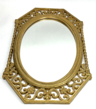 1965 Syroco Ornate Gold Frame Mirror 27x15&quot; Art Nouveau Italian Rococo Oval VTG - £102.86 GBP