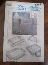 Simplicity 6717 Babies&#39; Crib Accessories - One Size Sewing Pattern 1984 NEW - £6.60 GBP