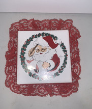 Vintage Jasco Christmas Santa Clause Ceramic Tile Trivet - £7.11 GBP