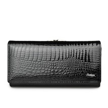 HH Genuine Leather Women&#39;s Wallet Alligator Long Hasp Zipper Wallet Ladies Clutc - £37.64 GBP
