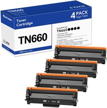 Tn660 Toner Cartridge Replacement Compatible For Brother Tn 660, Black, 4 Pack - £35.96 GBP