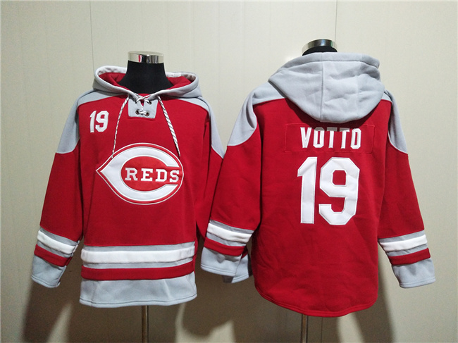 Men&#39;s Cincinnati Reds #19 Joey Votto Red Ageless Must-Have Lace-Up Pullo... - $75.99