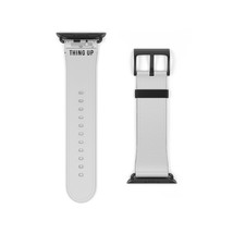 Black and White Camper Trailer Illustration Faux Leather Apple Watch Band - $39.14