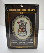 Glad We&#39;re Friends Counted Cross Stitch Hoop Kit - Paragon Needlecraft 3... - $9.45