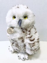 Miyoni By Aurora Snowy Owl Realistic Bright Yellow Eyes Handmade Plush Toy 26175 - £11.75 GBP