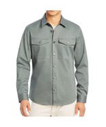 Hugo Boss Men's Long Sleeve Nathan 2 Pocket Utility Overshirt Relaxed Fit Green - $78.12