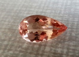 11.39 ct Natural Morganite flawless top peach orange color from Brazil - £669.78 GBP