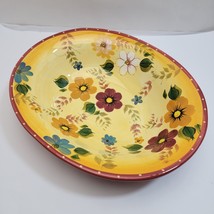 As-is Oneida Kitchen Sunset Bouquet Oval Serving Bowl 14&quot; Floral Hand Pa... - $15.20