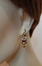 Alexis Bittar Gold Tone Studded Hoop Earrings $145 New With Tags BEAUTIFUL - £71.45 GBP