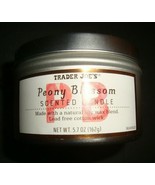 New Trader Joe&#39;s Peony Blossom Scented Candle 5.7 oz Lead Free Cotton Wick - $13.85