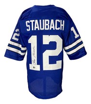 Roger Staubach Firmado Personalizado Azul Estilo Profesional Fútbol Camiseta Bas - £193.83 GBP