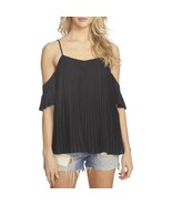 1.State Women&#39;s Pleated Cold Shoulder Top Black MSRP $89 - £10.03 GBP