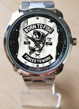 Born To Fish art Fish arting Lover  Unique Wrist Watch Sporty - £27.68 GBP