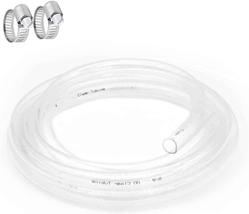 Premium Clear Vinyl Tubing 25ft 5/8&quot; Multipurpose Hose with 2 Screw Clamps New - £27.86 GBP