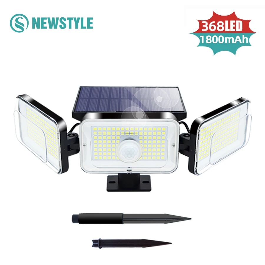 368 LED Solar led light outdoor sensor Waterproof Solar light Powered Security W - £88.43 GBP