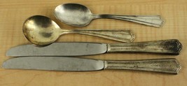 Lot 4 Silver Plate Advertising Flatware Albert Pick Hotel Spoons Knives ... - £14.31 GBP