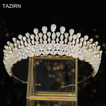 5A Crowns Cubic Zirconia Tiaras for Women CZ корона Elegant Queen Headpi... - £98.68 GBP