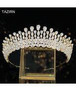 5A Crowns Cubic Zirconia Tiaras for Women CZ корона Elegant Queen Headpi... - £98.51 GBP