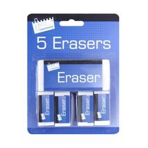 Just Stationery Eraser - White (Pack of 5)  - $9.00