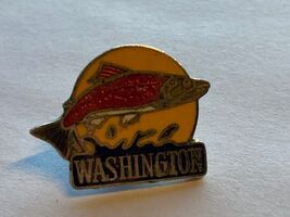 Vintage Washington State Enameled Hat/Lapel Pin Jumping Salmon Sun Water... - $110.88 MXN