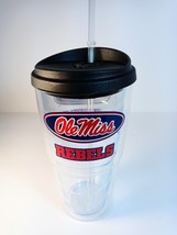 Ole Miss Rebels 16 oz Tumbler with Lid &amp; Straw New - £10.14 GBP