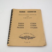 Marmon Herrington Ford Maintenance Manual Parts List August 1967 - £21.10 GBP