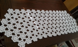 Handmade Accessory Crochet Heirloom   motif table runner cotton - $60.00