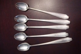 Wallingford Co. 27 Iced Tea Spoons &quot;Bedford&quot; 5 spoons 8&quot; long - $21.55