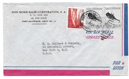 1956 Haiti Airmail Cover Port au Prince Duplex H Cancel to US Sc# RA23 C99 - $4.99