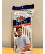 Vintage Fruit of the Loom 1 Pocket T Shirt 2XL Gray New Old Stock 2002 - $17.81