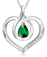 Heart Birthstone Necklace for Women Mothers Day Gifts for Mom Sterling S... - £127.71 GBP