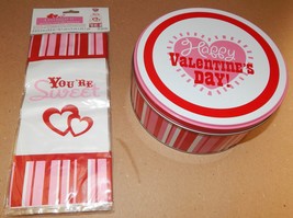 Valentine Treat Tin Celebrate It &amp; 25 Pcs Party Bags With Twist Ties Sweet 102G - £5.17 GBP