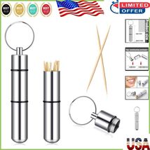 Waterproof Aluminum Toothpick Holder with Key Ring - Portable 3-Compartm... - $262.55 MXN