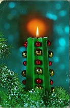 Christmas Candle UNP Chrome Scripture Postcard Unused Good News Publishers - £6.27 GBP